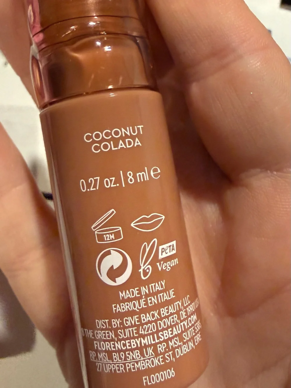 Florence by Mills Stay Plush Serum Infused Lip Oil Tint - Coconut Colada